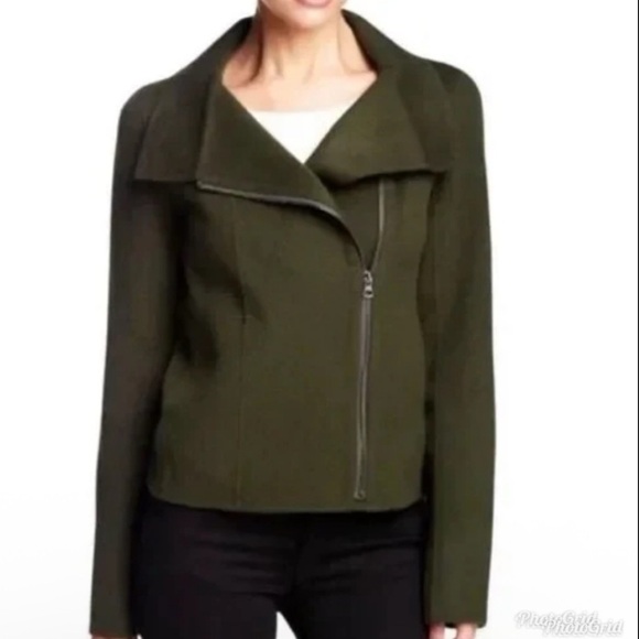 Vince wool moto jacket green medium - Picture 1 of 9